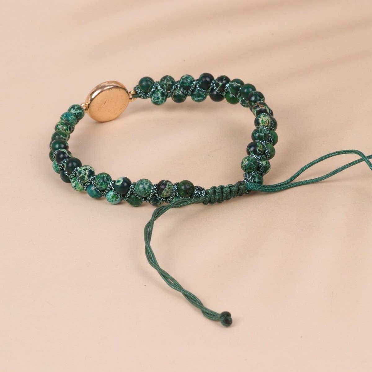 YOGA FRIENDSHIP GREEN BRAIDED BRACELET_CWAJE3950