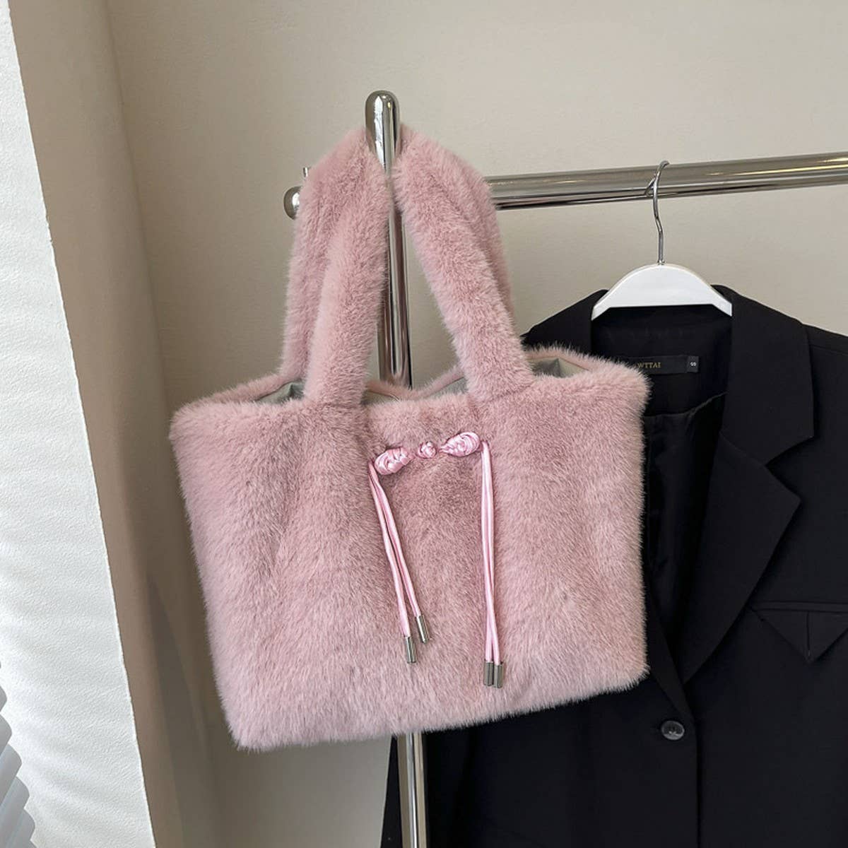WINTER FAUX MINK FUR FASHION SHOULDER HANDBAG_CWAB3982