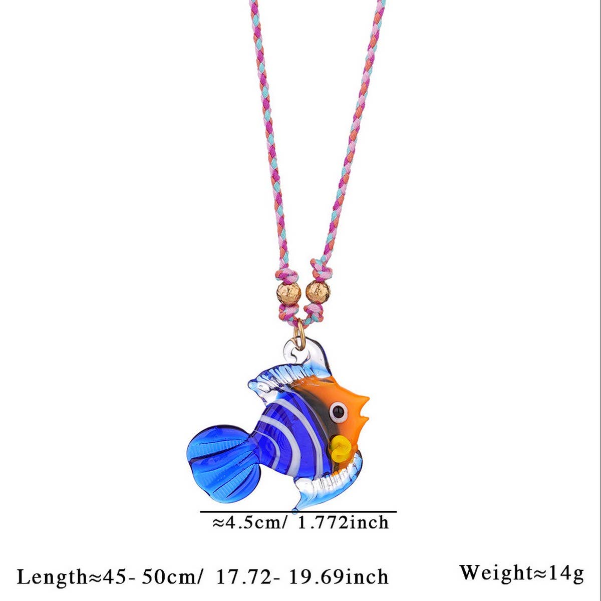 Colorful Glass Fish Ocean Pendant Necklace