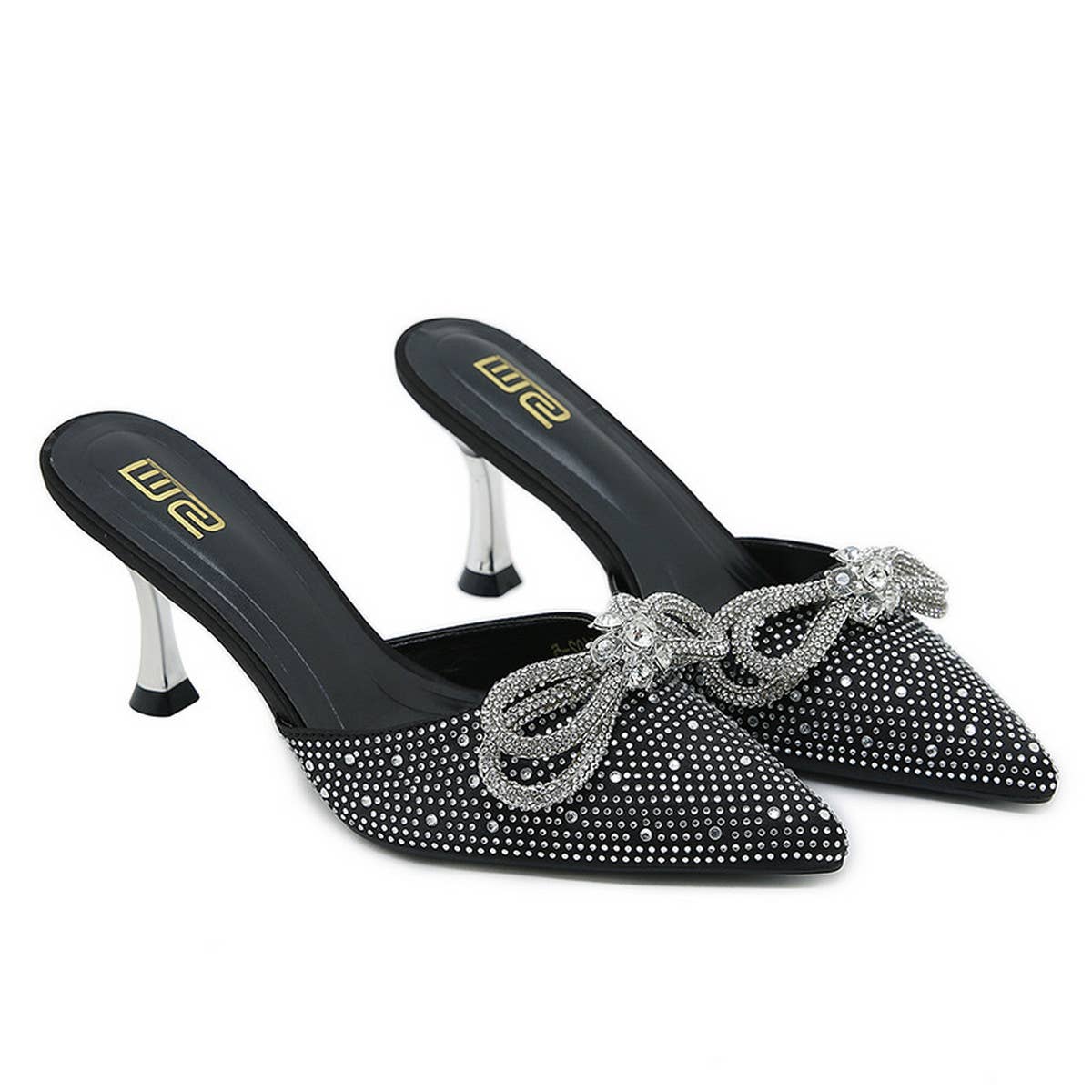 CASUAL TOE BOW STILETTO HEEL SLIPPERS_CWSHS0602