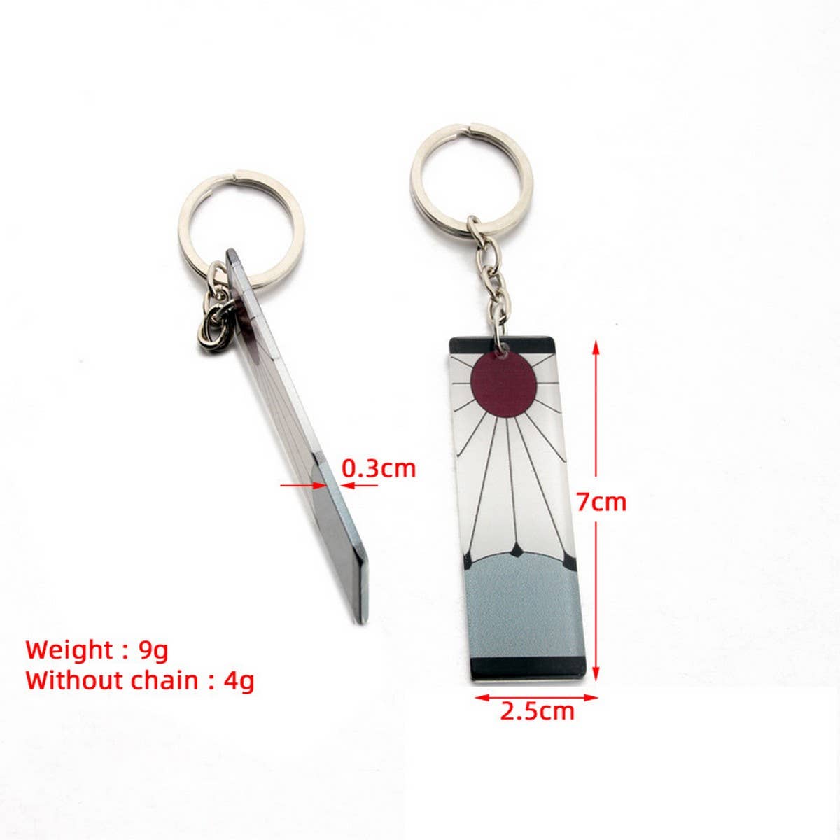 Acrylic Rectangle Keychain Printed Bag Charm_CWMM6875