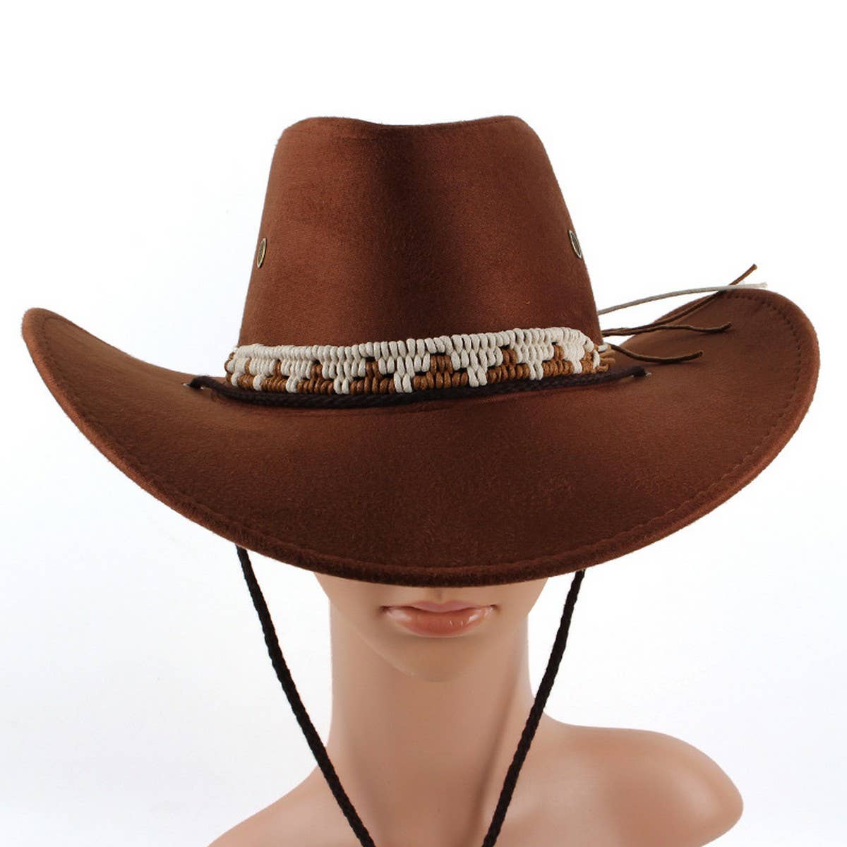 Fall Winter Windproof Wide Brim Western Cowboy Hat_CWAH1890