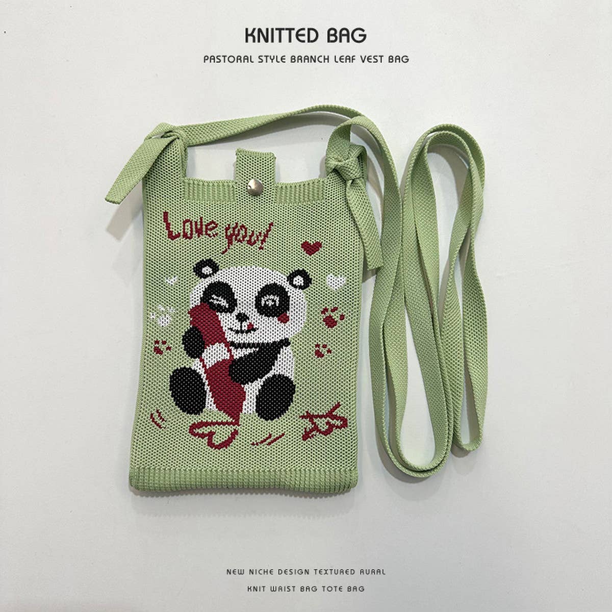 NEW STYLE CARTOON PUPPY KNITTED CROSSBODY BAG_CWAB2382