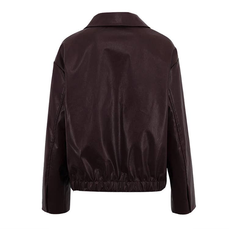 Fashionable zipper motorcycle leather jacket