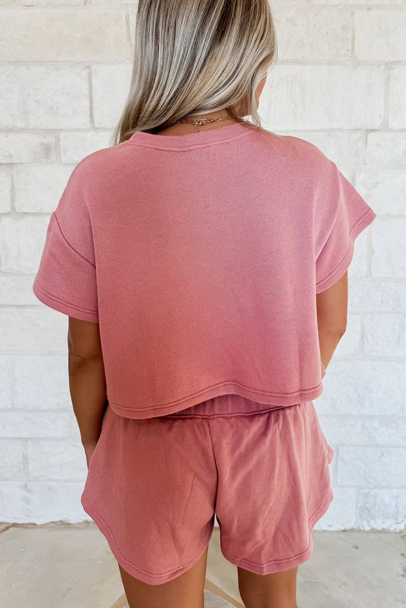 Simple casual solid color skirt two-piece set