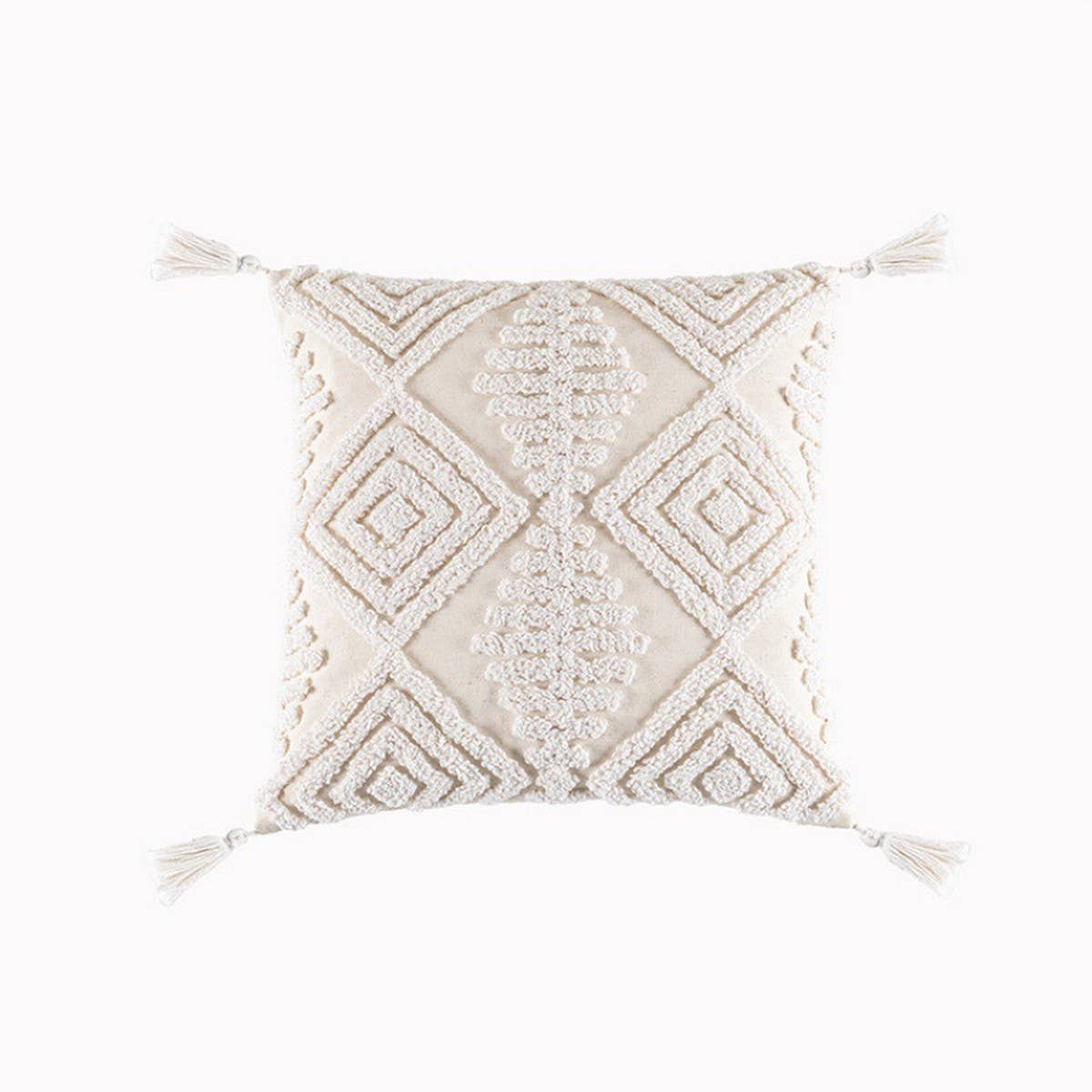 Boho Chic Tufted Tassel Throw Pillow Cover for Sofa_CWMM7702