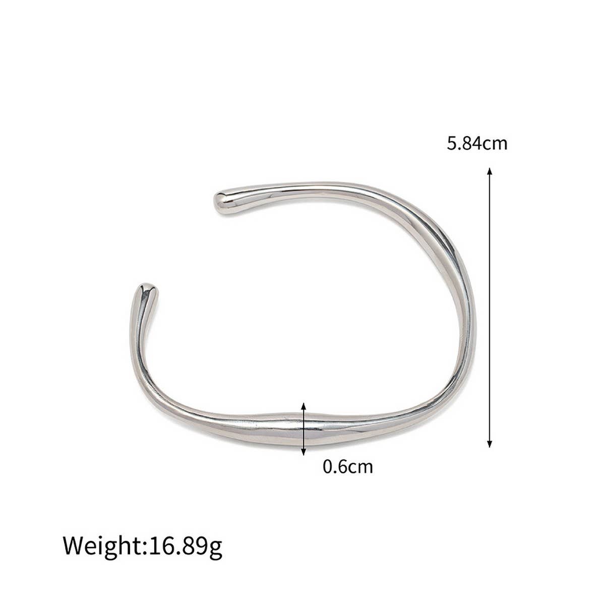 18K Gold Polished Open Cuff in Titanium_CWAJE4643