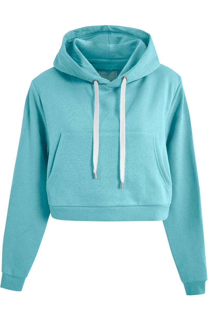 CWOHOL428_Lightweight Pullover Hoodie Cropped Sweatshirt