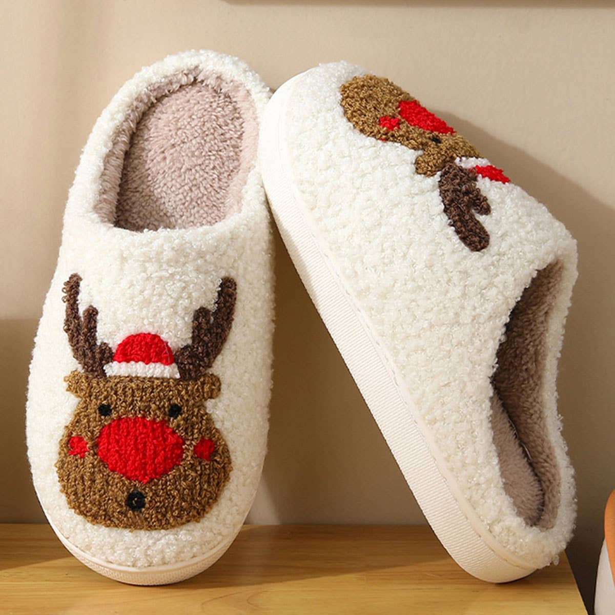 CHRISTMAS ELK NON-SLIP COTTON SLIPPERS