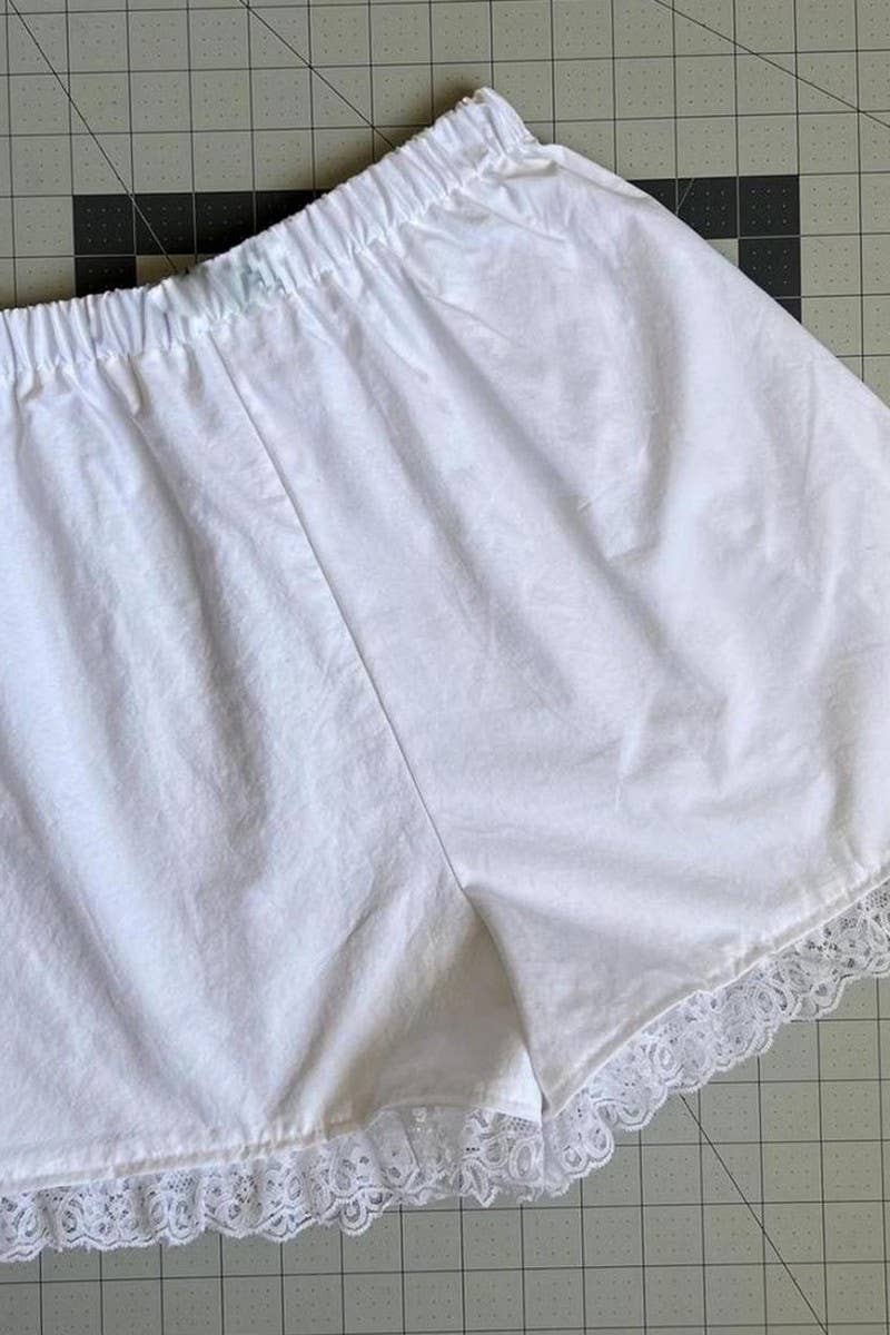 CWBSP0426_LACE PATCHWORK PRINTED BOTTOMING SHORTS