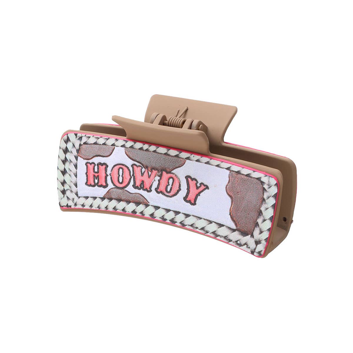 Western Cactus Sunflower Hair Claw - Leather Clip