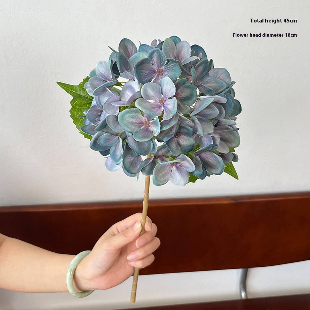 3D Printed Autumn Hydrangea Stem with 2 Leaves_CWMM6517