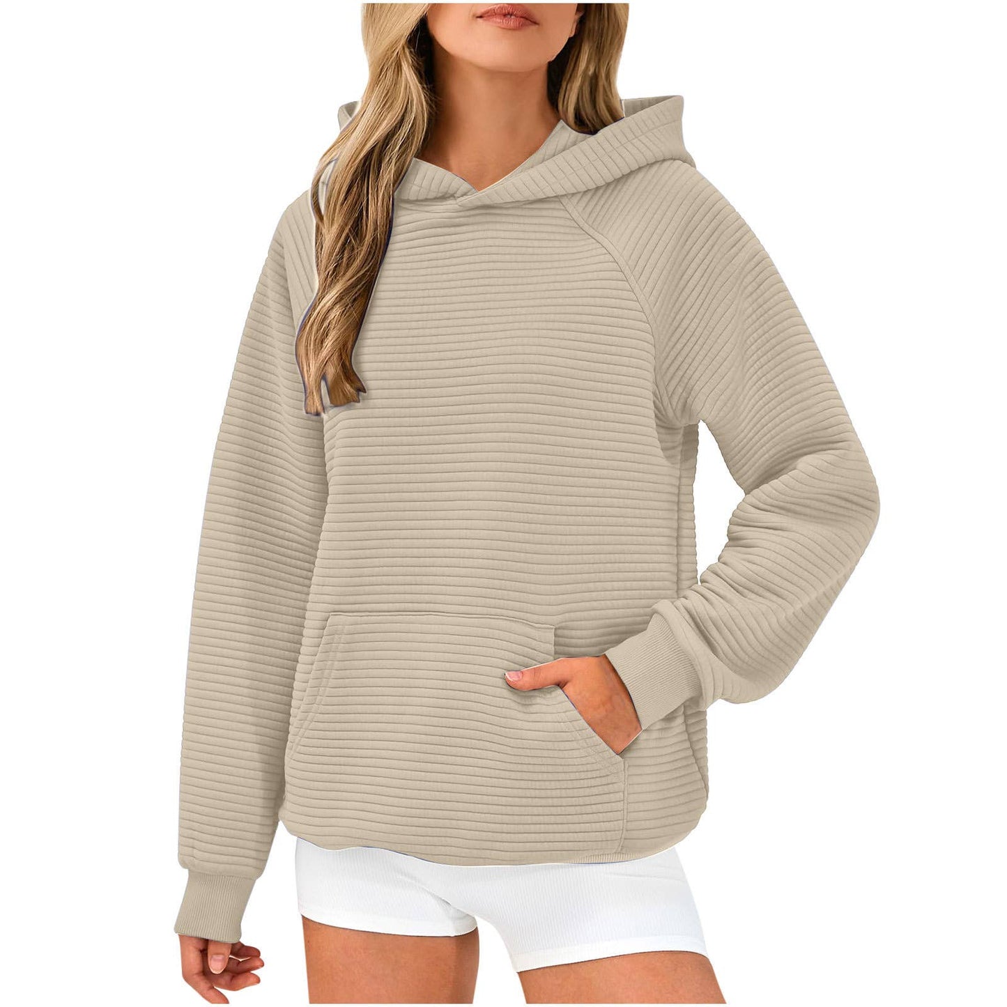 FASHION SPORTS LONG SLEEVE POCKET HOODED JUMPER