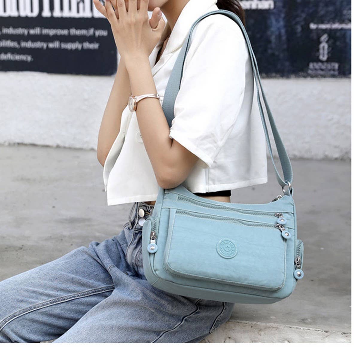WATERPROOF PRINTED CASUAL SHOULDER CROSSBODY BAG_CWAB3531