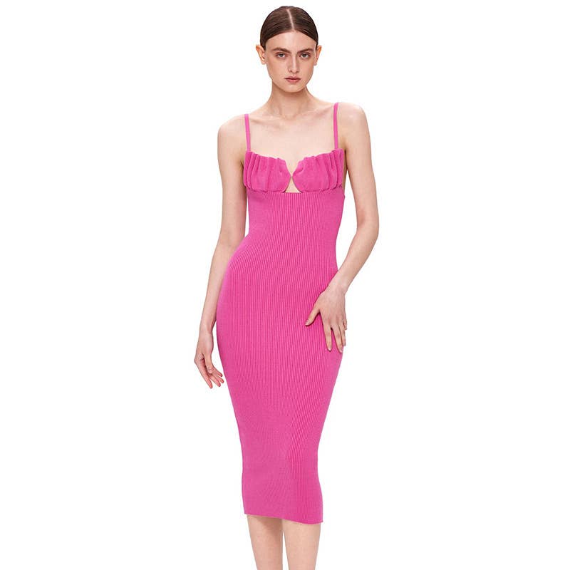 Solid color halter wrap style sleeveless dress