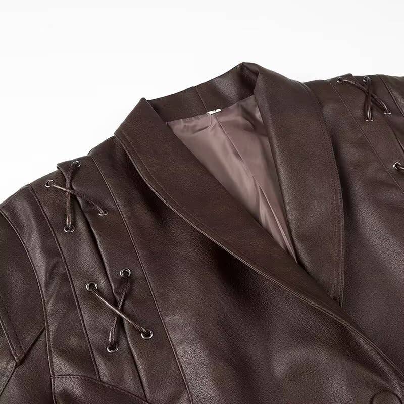 STREET FASHION DESIGN RETRO LEATHER JACKET