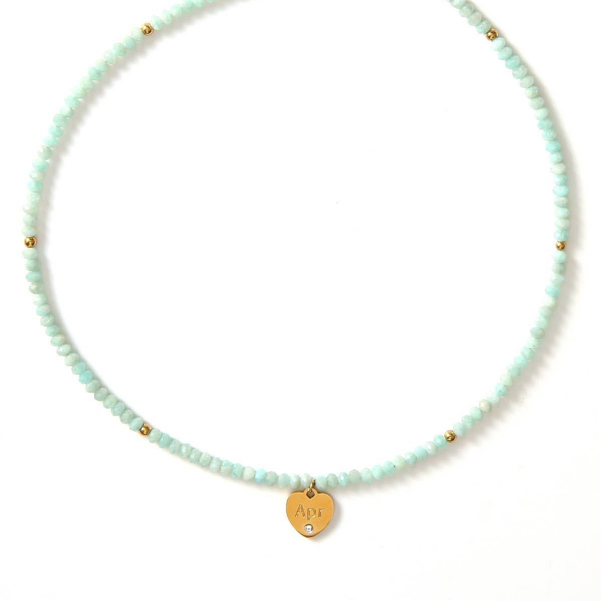 12-Month Cut Stone Necklace with Heart Pendant_CWMM8851