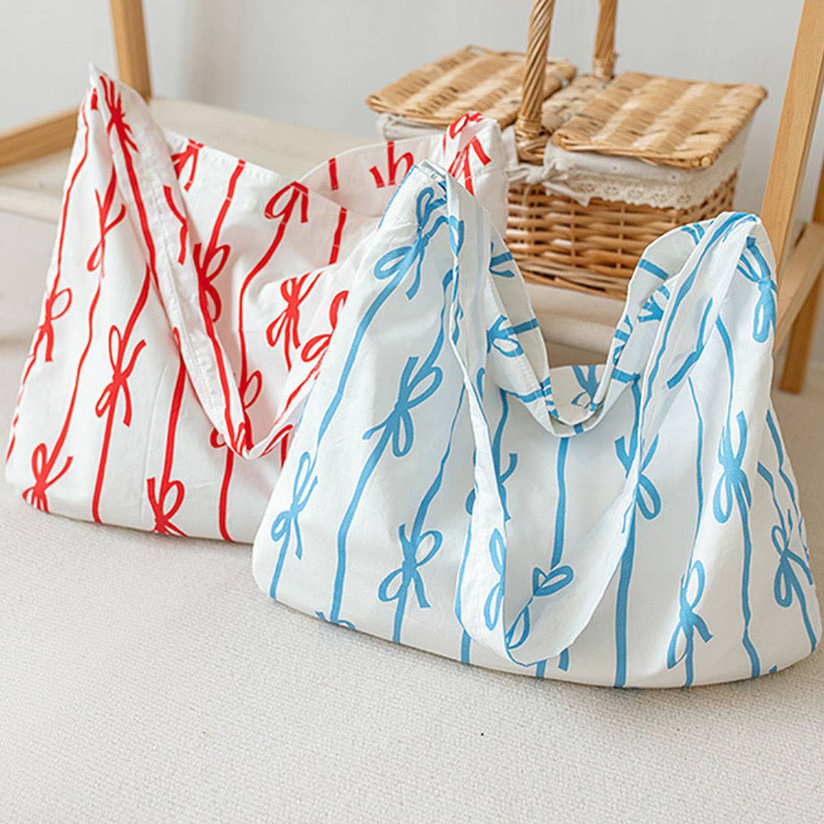 Cotton Canvas Shoulder Bag for Women, Large Size_CWAB5655