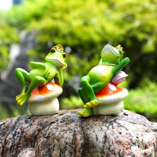Cute Frog Prince Resin Garden Decor_CWAJE5295
