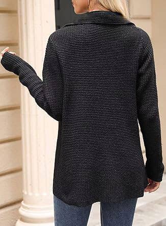 WAFFLE KNIT JACKET CASUAL BUTTON-DOWN SHIRT