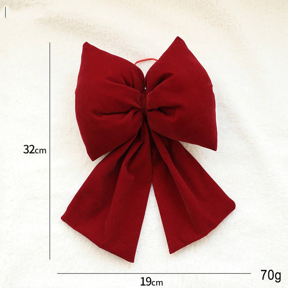 Big Red Velvet 3D Bow Xmas Window Decor_CWMM9673