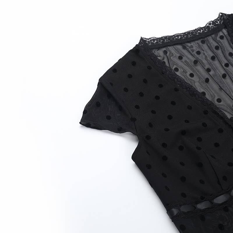 Sexy Polka Dot Loose Short Sleeve Cardigan