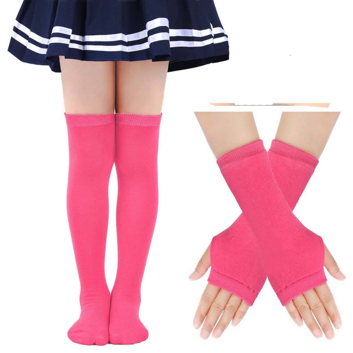 CWMM10061_KIDS KNIT STRIPED ARM & LEG WARMERS SET
