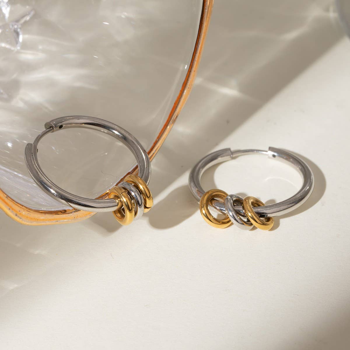 STAINLESS STEEL CONTRASTING HOOP EARRINGS_CWASC1690