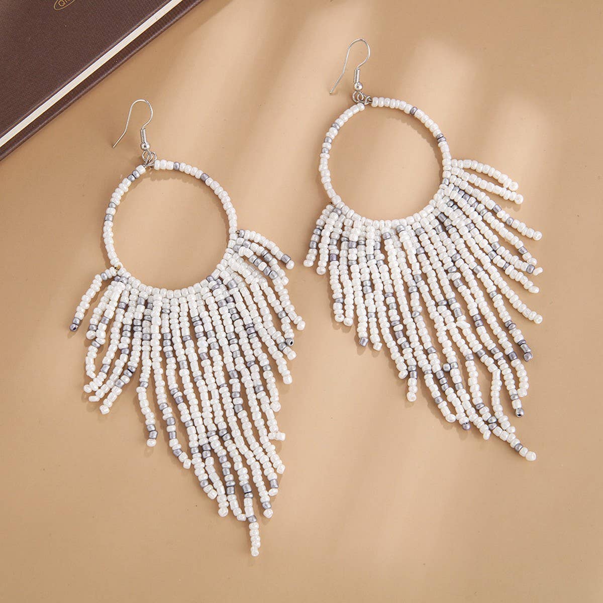 VINTAGE HOLLOW LONG TASSEL EARRINGS