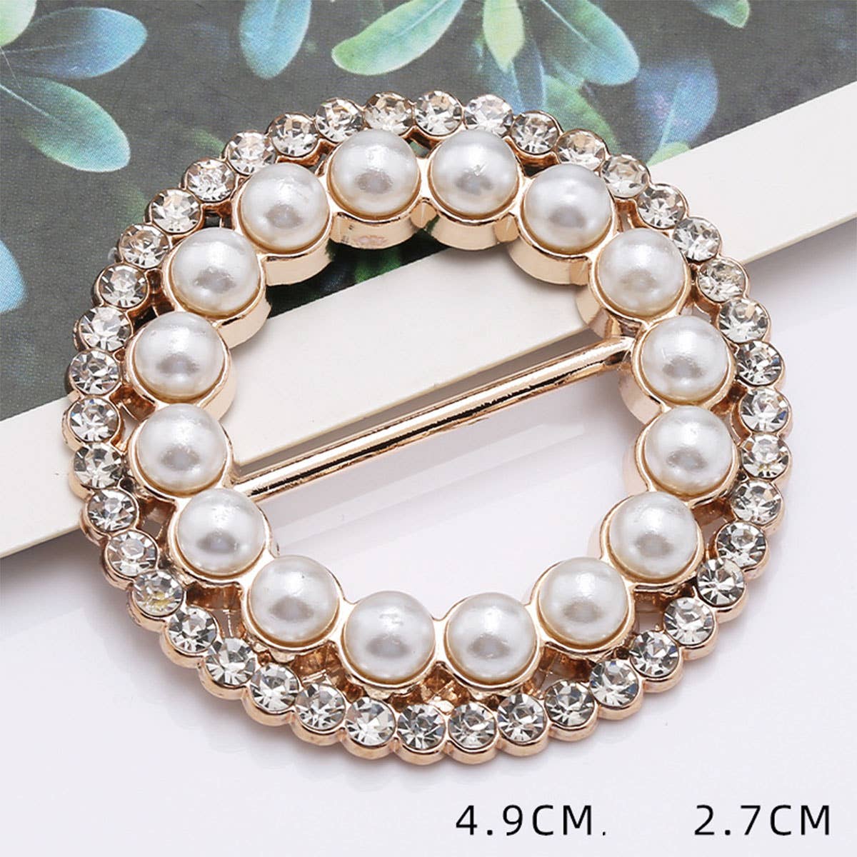 HOOP PEARL DIAMOND CORNER BUTTON SCARF RING
