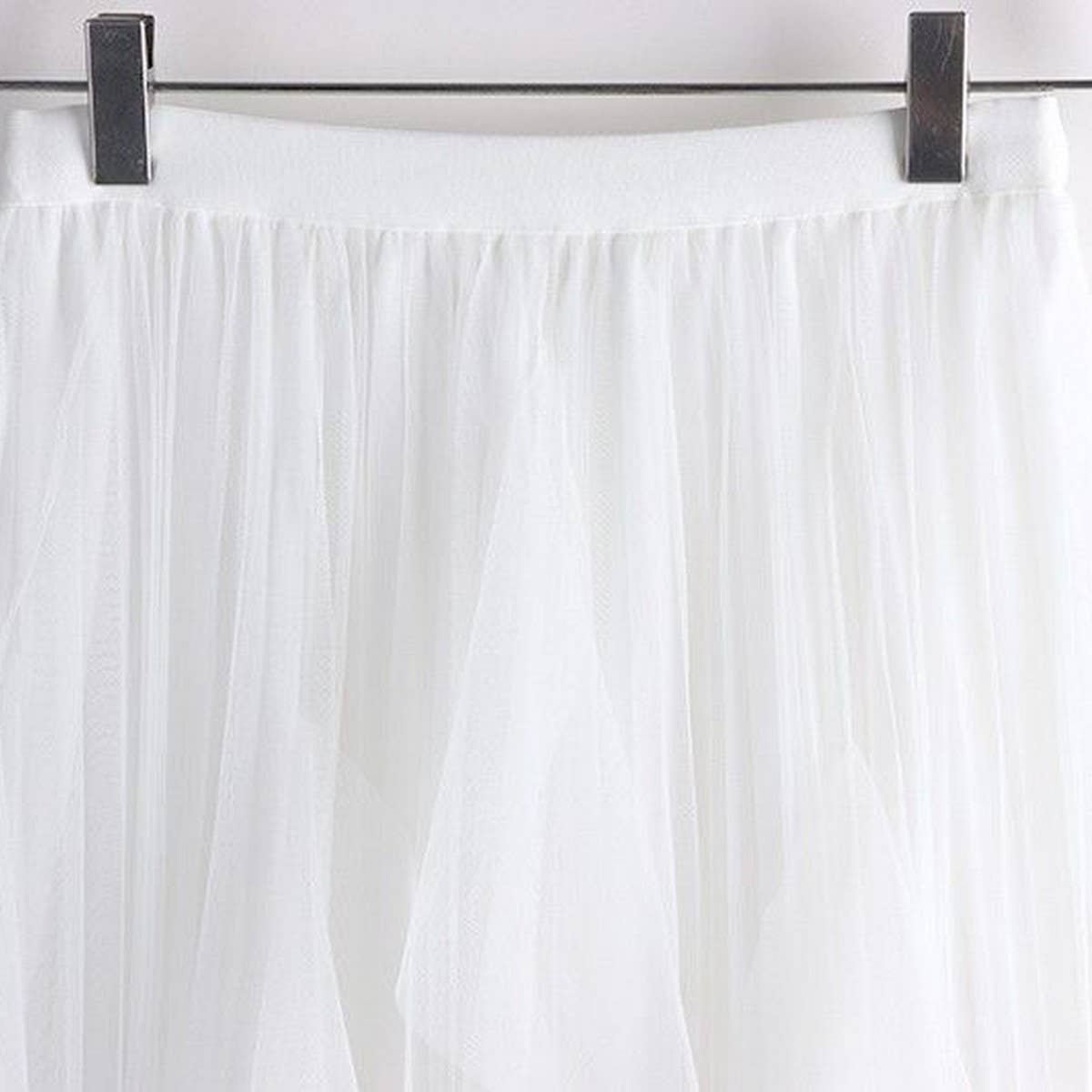 TULLE SKIRT MID-LENGTH HIGH WAIST PLEATED SKIRT