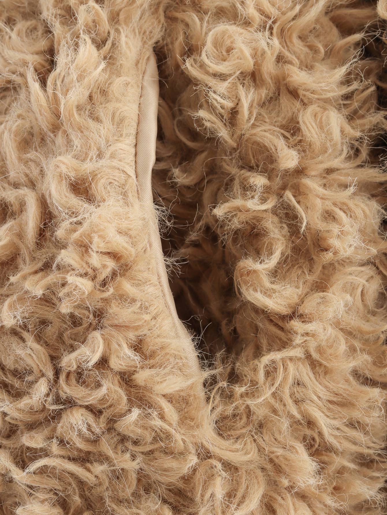 Lapel long-sleeved single-breasted faux fur coat