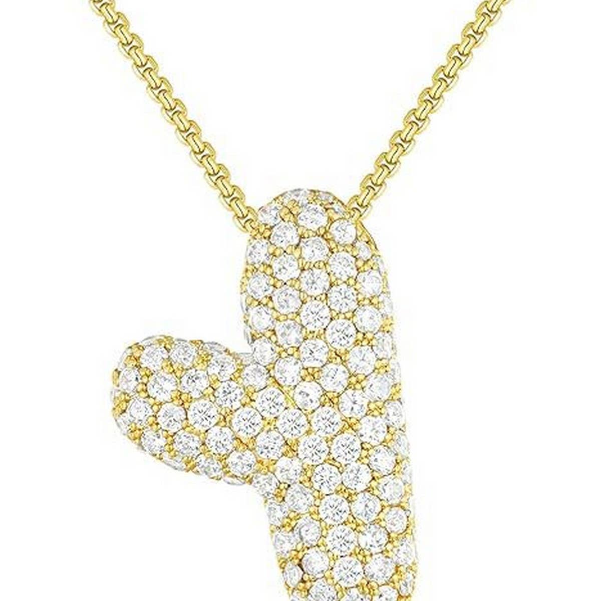 26 Letters Necklace - Copper Zirconia Pendant_CWMM5864