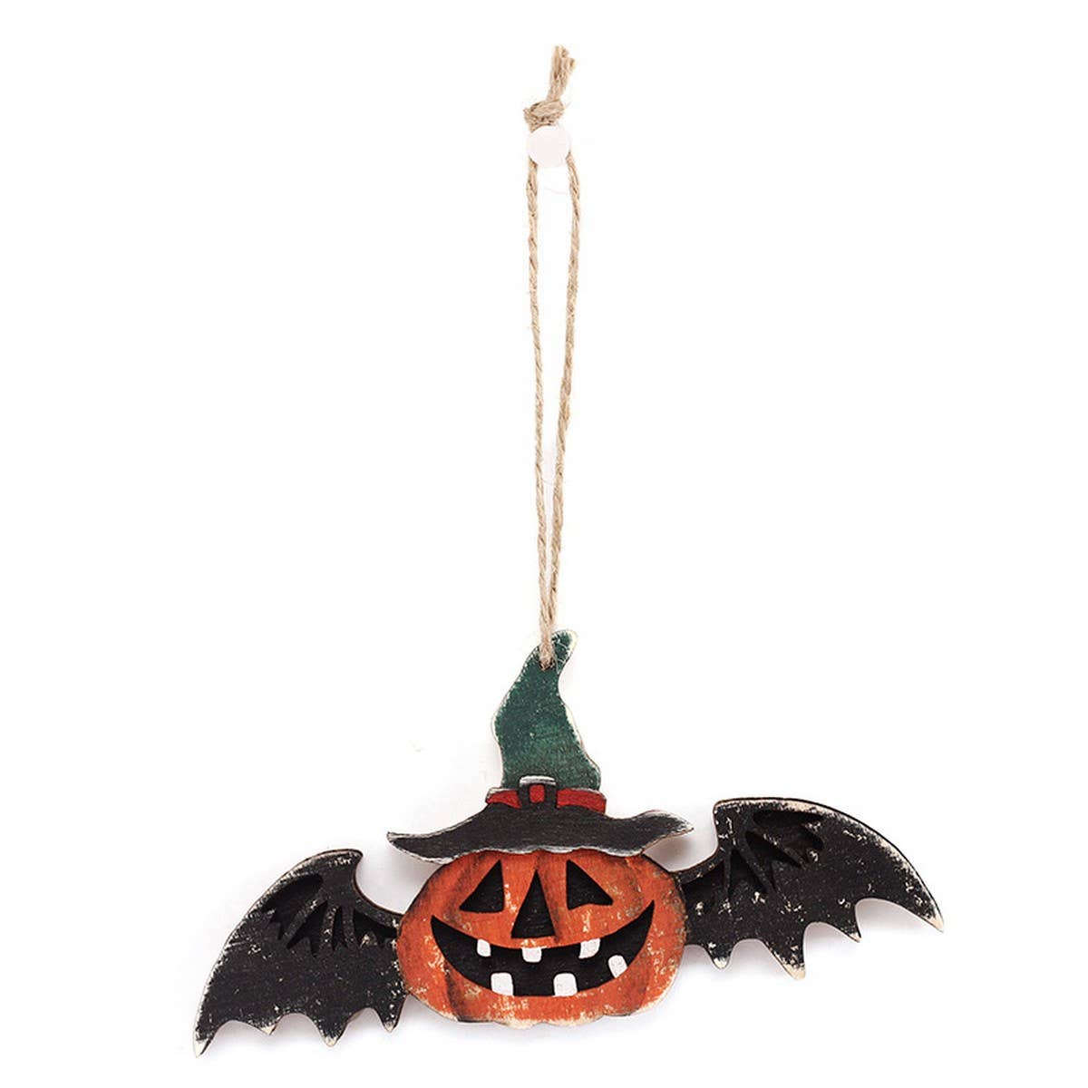 Ins-Style Painted Pumpkin & Bat Wood Hanging_CWAJE05361