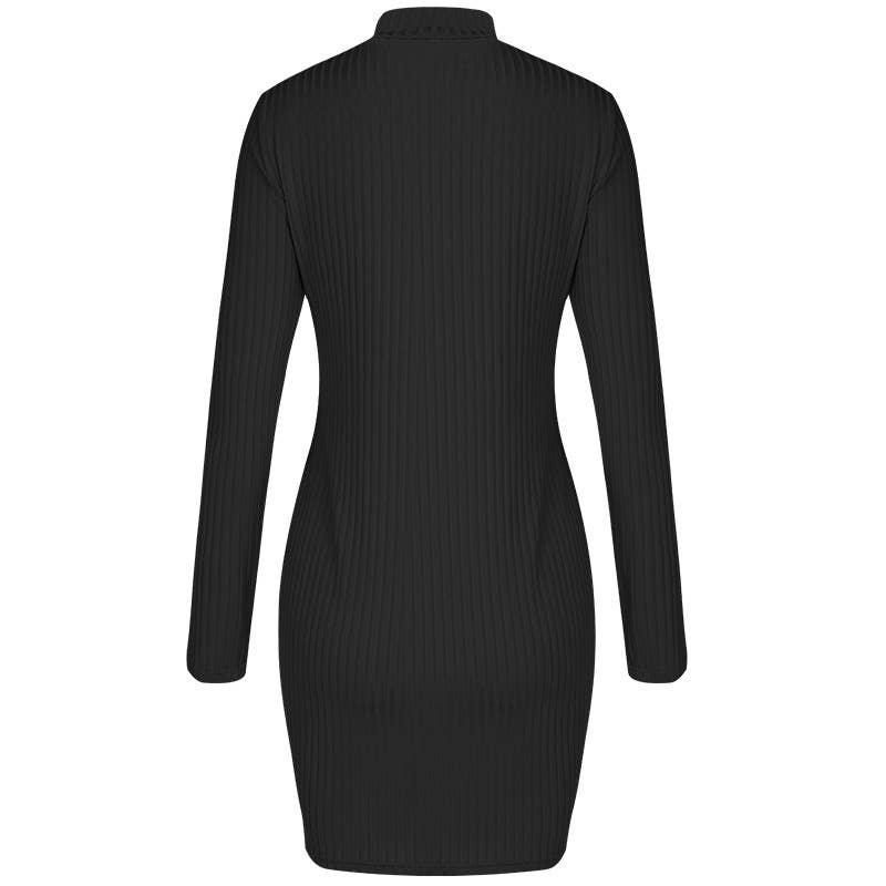 ONE-BREASTED LONG-SLEEVED DRESS WITH TIGHT WAIST