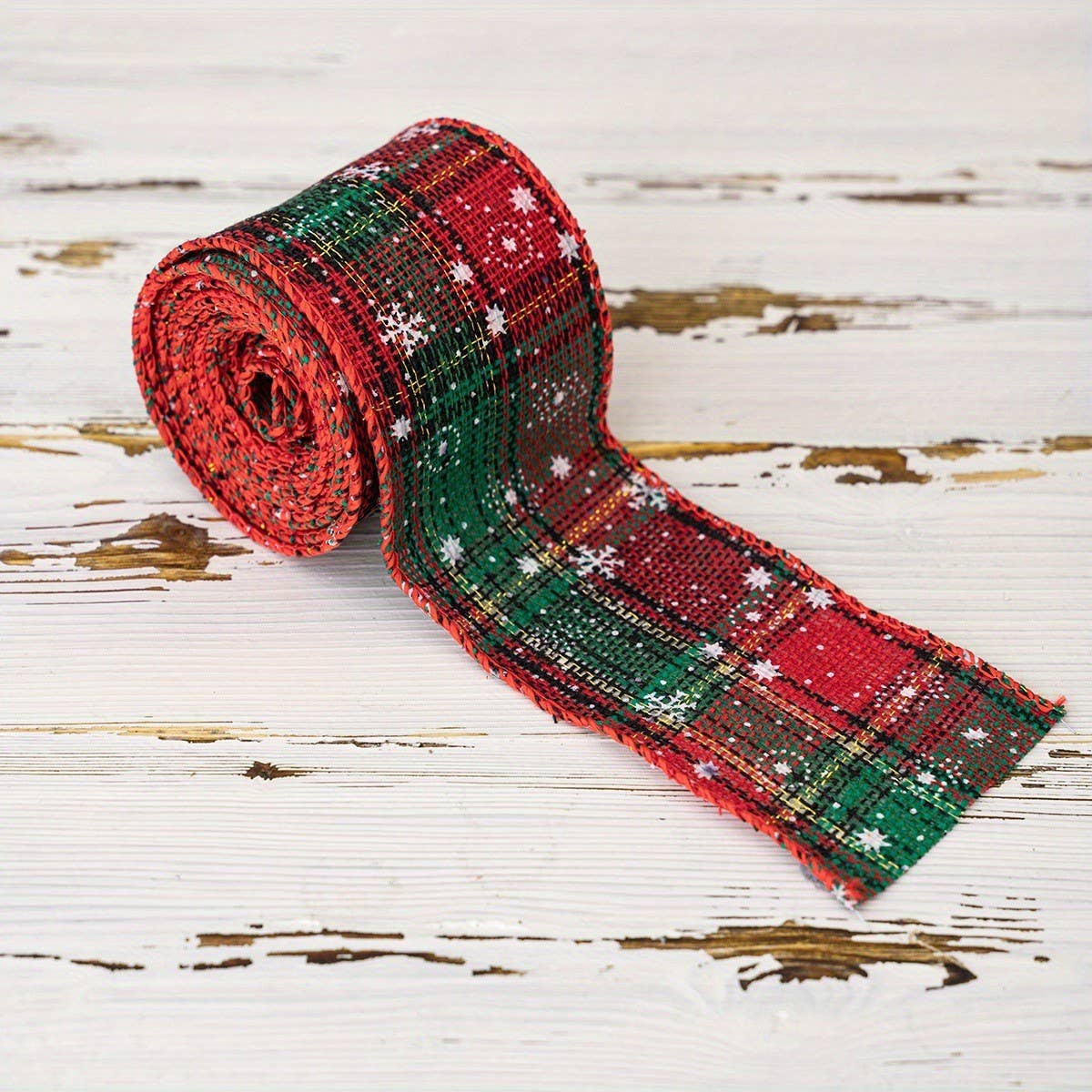 CWMM10202_PLAID CHRISTMAS RIBBON SET 4 COLORS GIFT