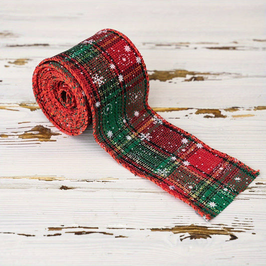CWMM10202_PLAID CHRISTMAS RIBBON SET 4 COLORS GIFT