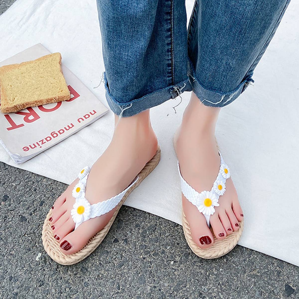 SUNFLOWER FLOWER SUMMER BEACH FLIP FLOPS