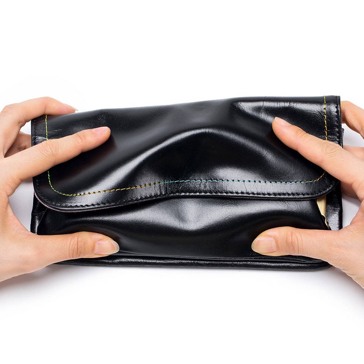 RETRO FASHION FIRST LAYER WAXED LEATHER WALLET_CWAB3789