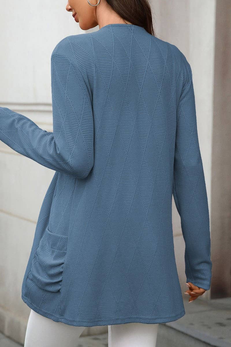 CWOCAL00857_SOLID COLOR LONG-SLEEVED KNITTED CARDIGAN JACKET