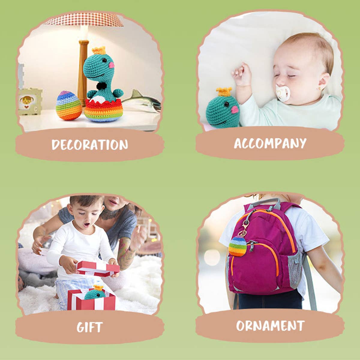 HANDMADE DIY DINOSAUR CROCHET MATERIAL KIT