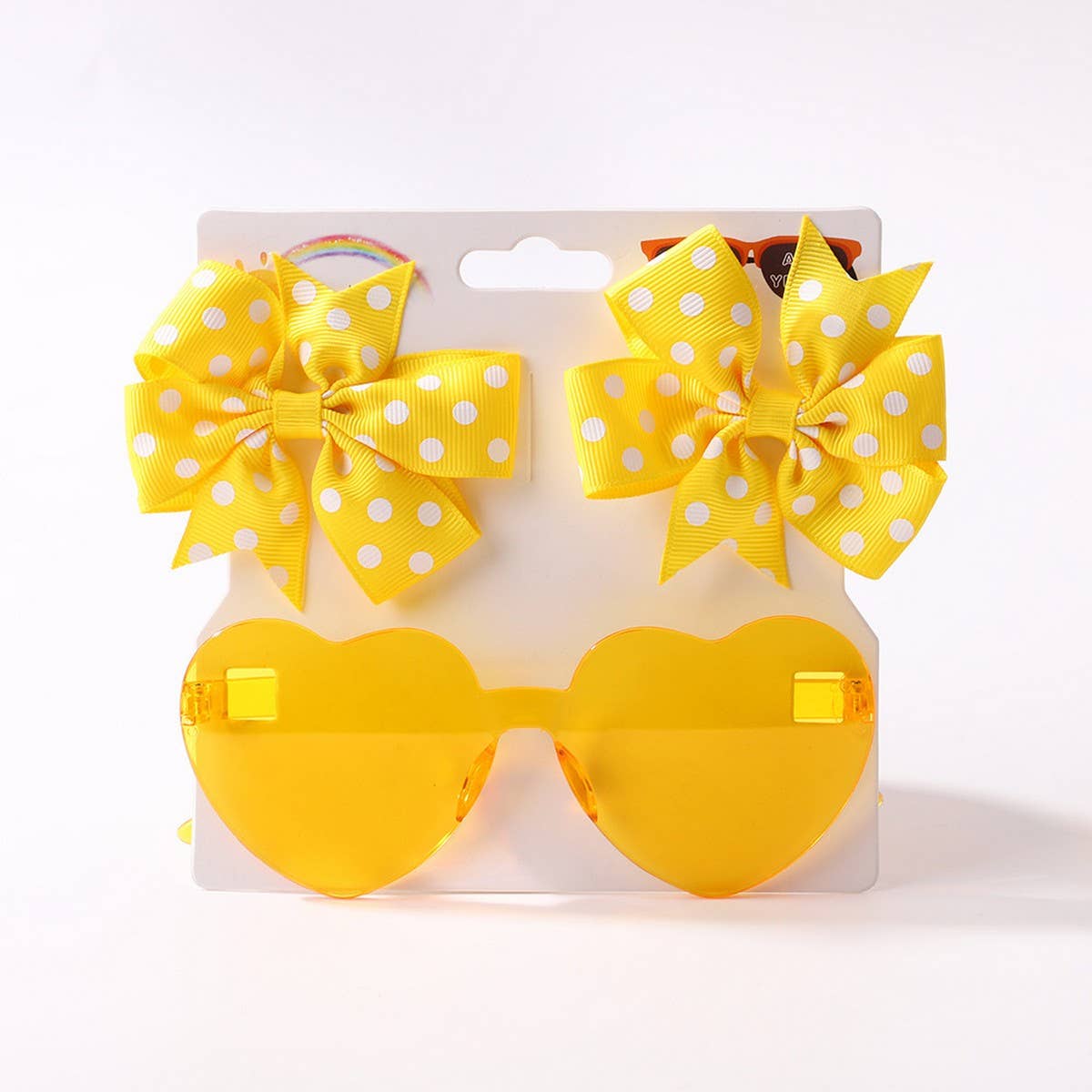 Kids Polka Dot Grosgrain Bow Hair Clip &Sunglasses