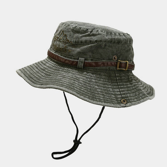 Embroidered Sun Hat with Buckle for Outdoor Sports_CWAH3801