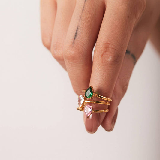 FRENCH FASHIONABLE DROP SHAPE ADJUSTABLE RING