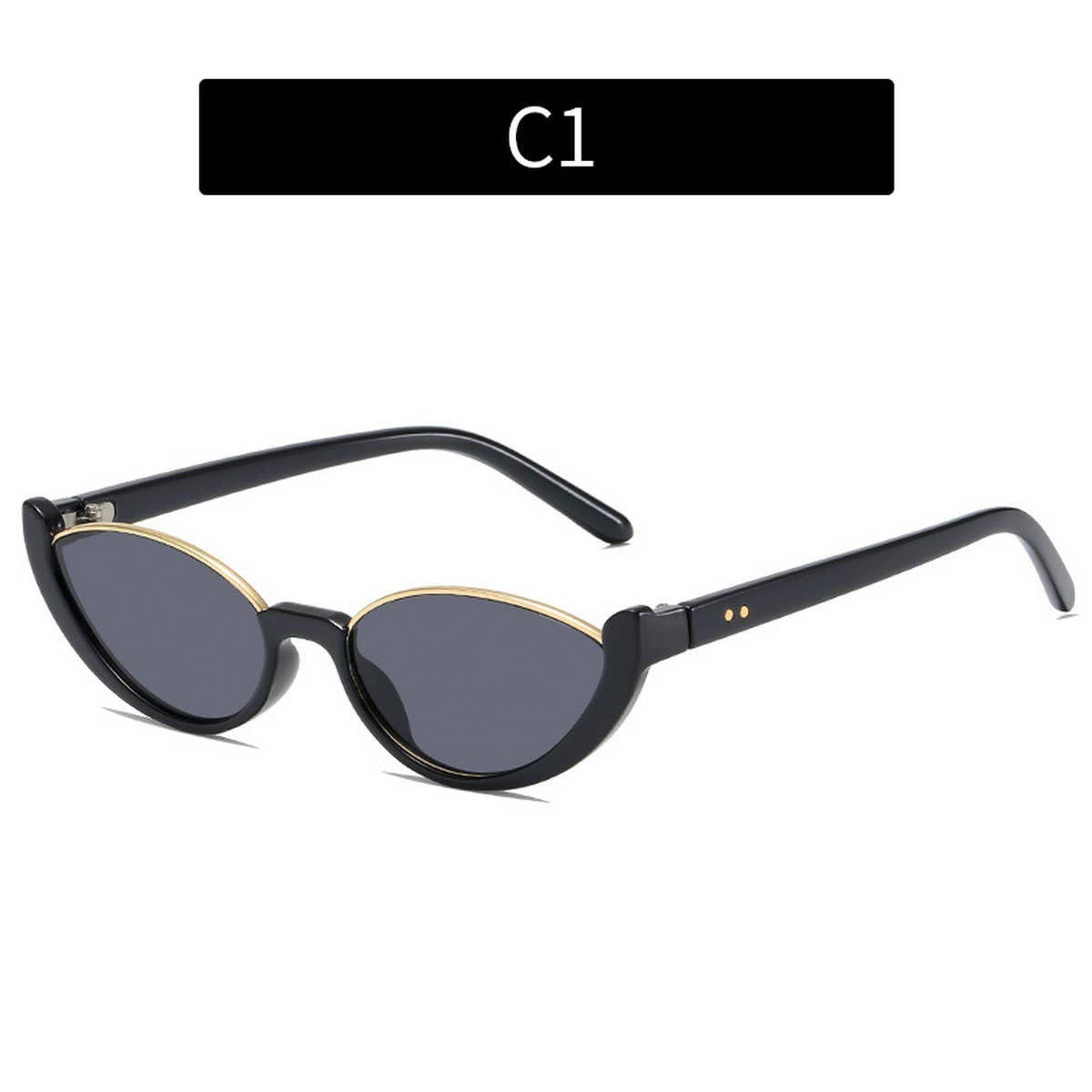NEW HALF-FRAME CAT-EYE STREET STYLE SUNGLASSES