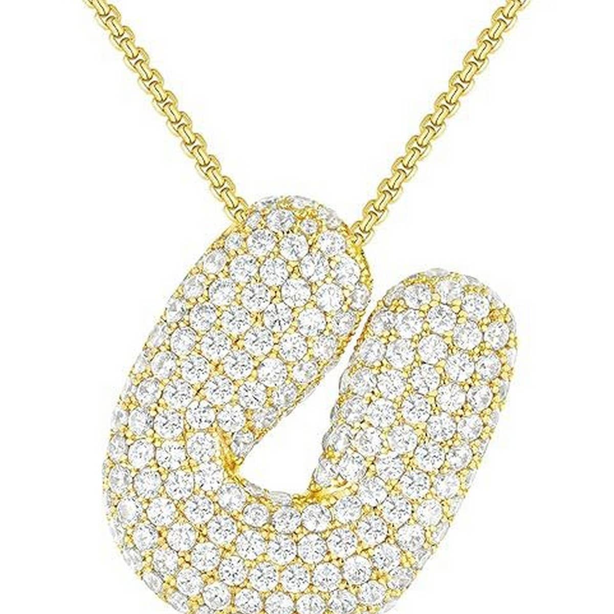 26 Letters Necklace - Copper Zirconia Pendant_CWMM5864