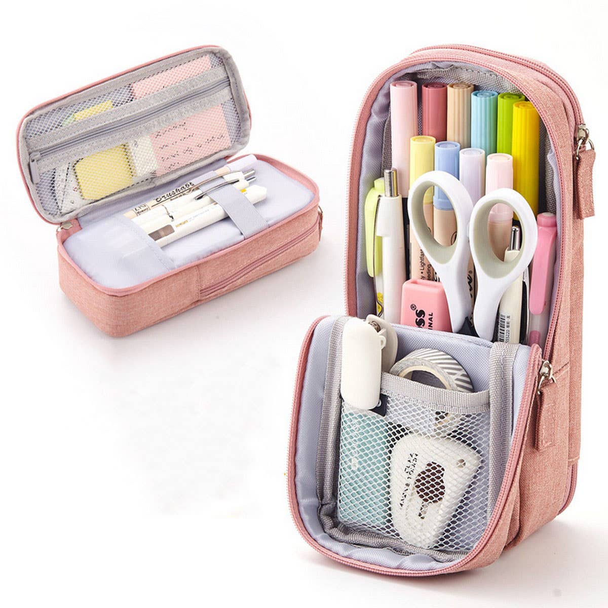 CREATIVE DOUBLE-LAYER FOLDING PENCIL CASE