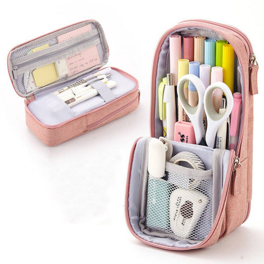 CREATIVE DOUBLE-LAYER FOLDING PENCIL CASE