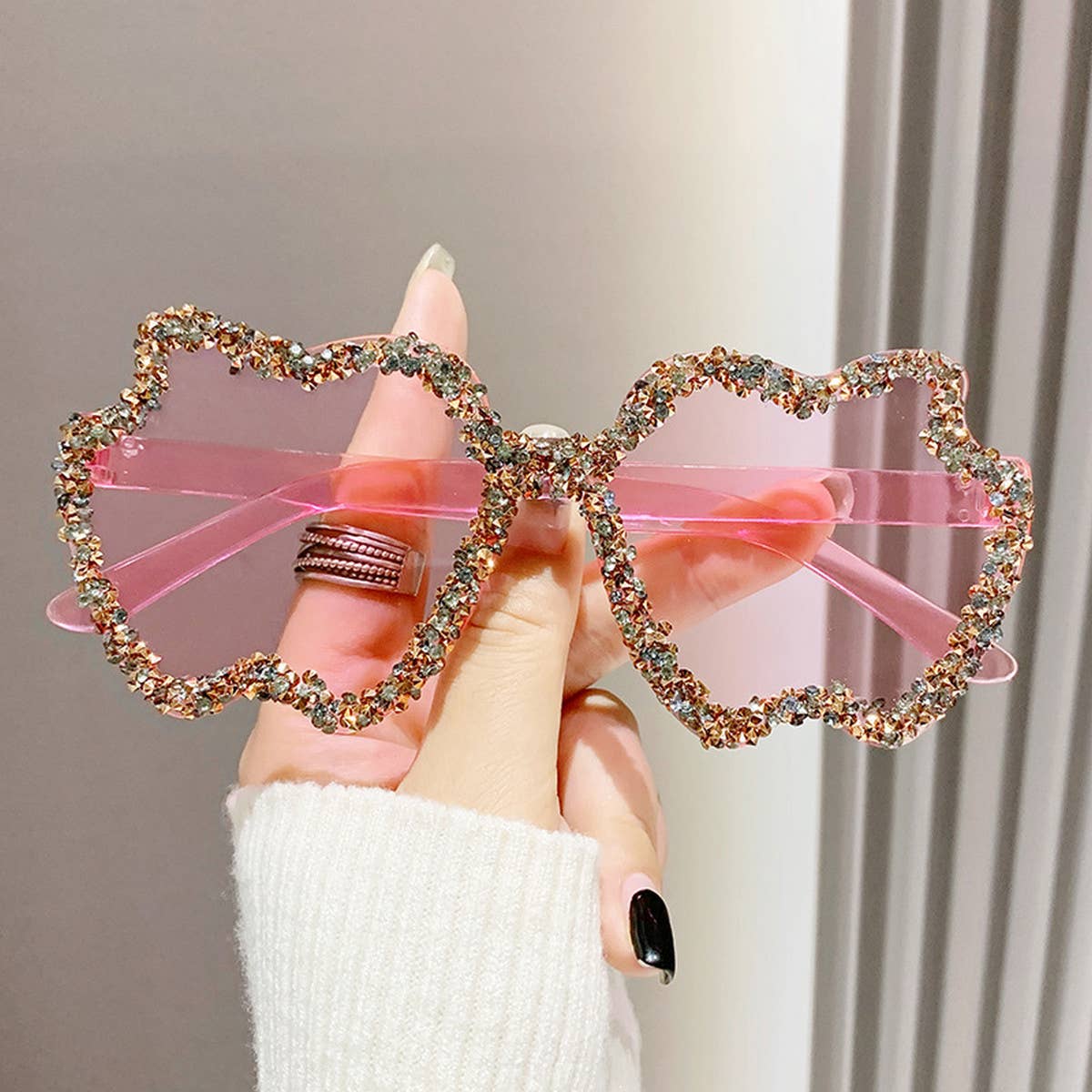 WOMEN DIAMOND TRANSPARENT SUNGLASSES