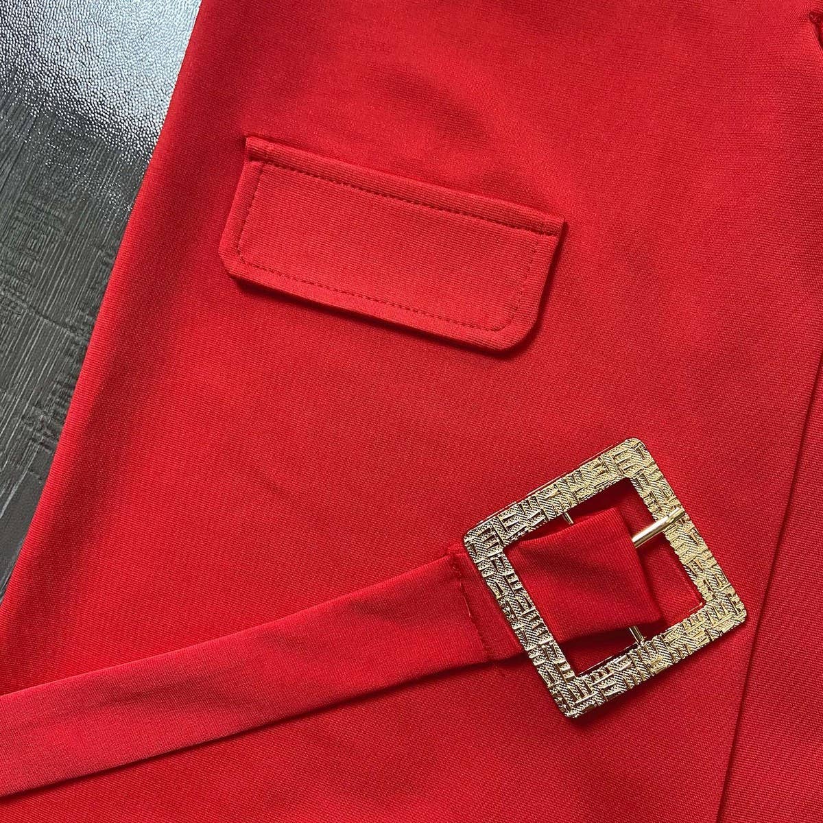 LARGE SIZE HIPHUGGING SLIM FIT BUSINESS SUIT DRESS_CWDMD3704